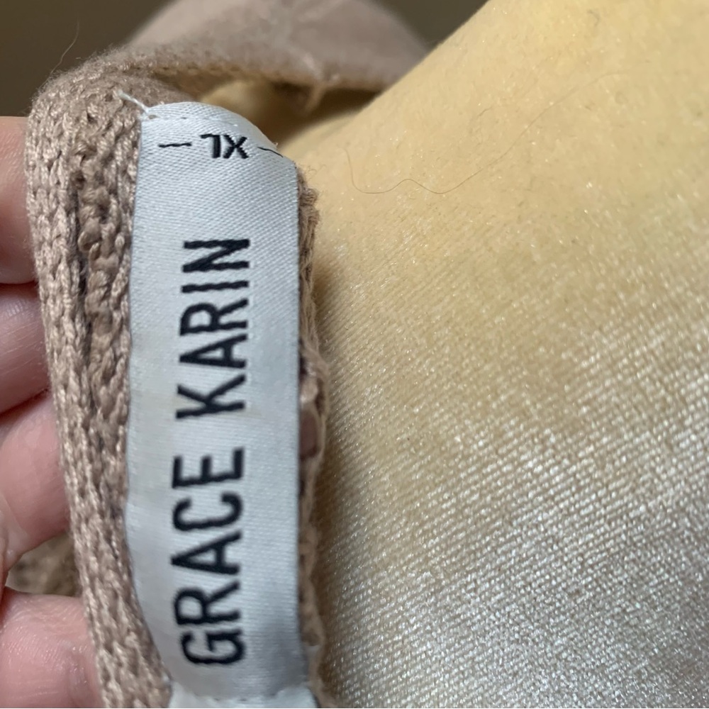 Dusty mauve crochet open knot, button cardigan. - Picture 7 of 7